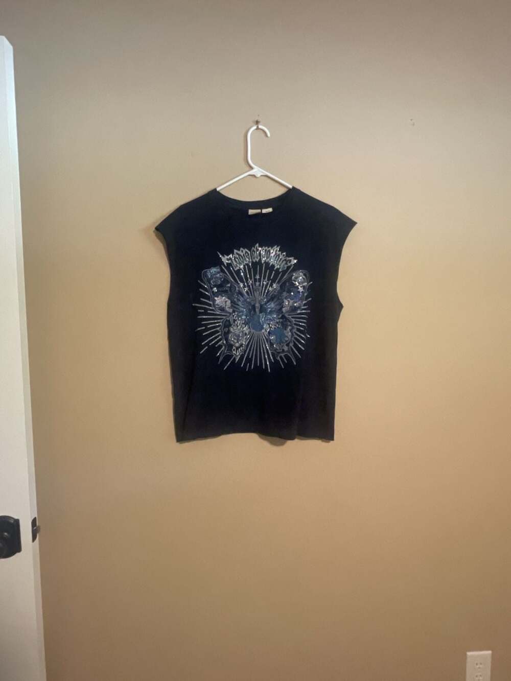 Zadig & Voltaire New Vintage 25th Anniversary Butterfly Graphic Sleeveless T-Shi